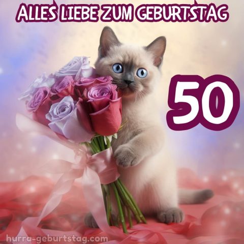 Glückwünsche zum 50. geburtstag frau bild Rosen kostenlos