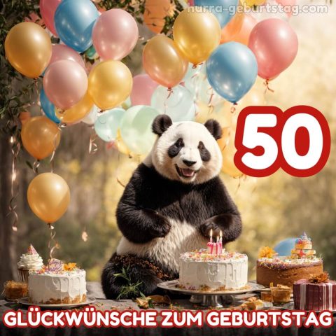 Glückwünsche zum 50. geburtstag frau bild Panda kostenlos