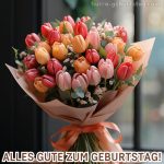 Glückwunsch zum geburtstag blume bild Tulpen 1 kostenlos