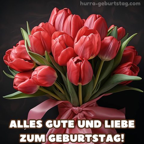 Glückwunsch zum geburtstag blume bild Tulpen 6 kostenlos