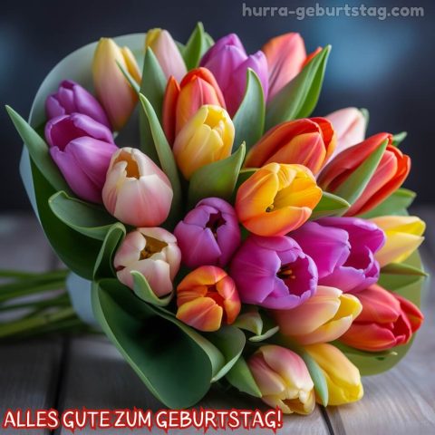 Glückwunsch zum geburtstag blume bild Tulpen 7 kostenlos