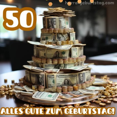 Bild 50. geburtstag mann Geldkuchen kostenlos