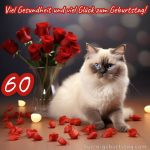 Glückwünsche zum 60. geburtstag frau bild schöne Katze kostenlos