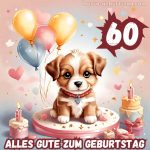 Glückwünsche zum 60. geburtstag frau bild kleiner Hund kostenlos