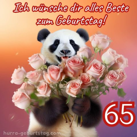 Glückwünsche zum 65. geburtstag frau bild Panda kostenlos