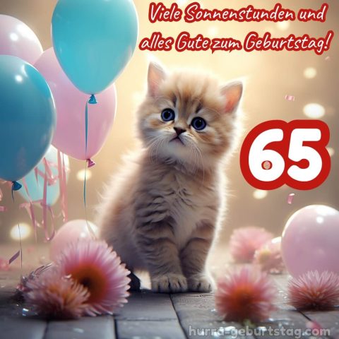 Bild zum 65 geburtstag frau Kätzchen kostenlos
