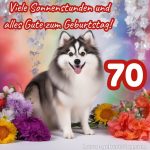 Glückwünsche zum 70. geburtstag frau bild Hund kostenlos