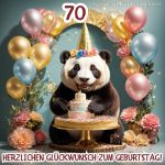 Glückwünsche zum 70. geburtstag frau bild Panda kostenlos