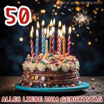 50. geburtstag papa bild Kuchen und Kerzen kostenlos