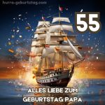55. geburtstag papa bild Segelschiff kostenlos
