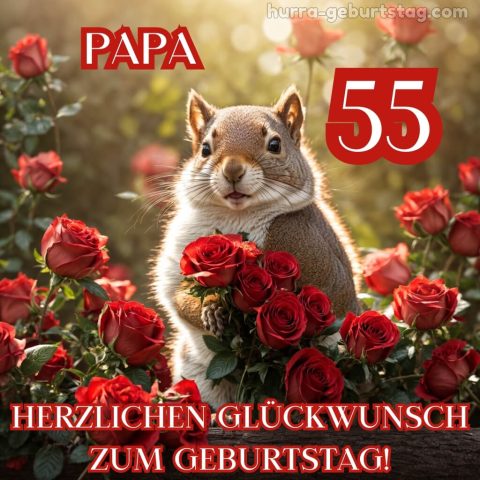 55. geburtstag papa bild Eichhörnchen kostenlos