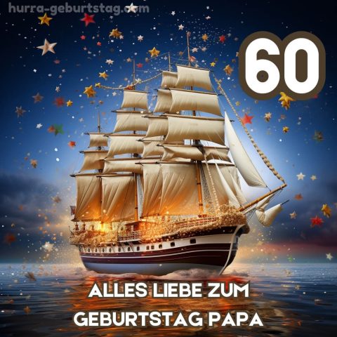 60. geburtstag papa bild Segelschiff kostenlos