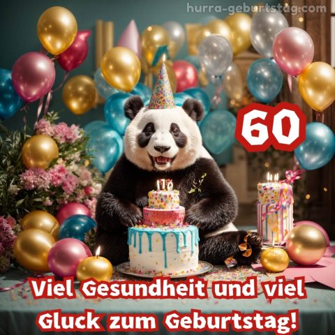 60. geburtstag papa bild Panda kostenlos