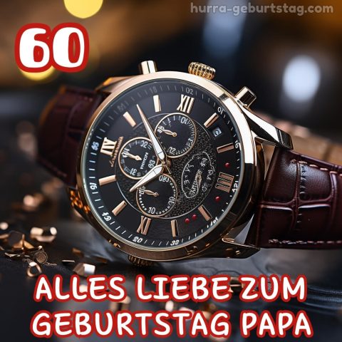 60. geburtstag papa bild Armbanduhr kostenlos