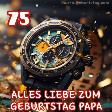 75. geburtstag papa bild Armbanduhr kostenlos