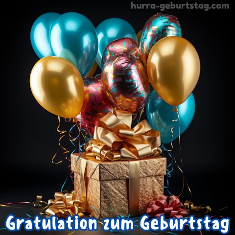 Geburtstag papa bild Geschenk und Luftballons kostenlos